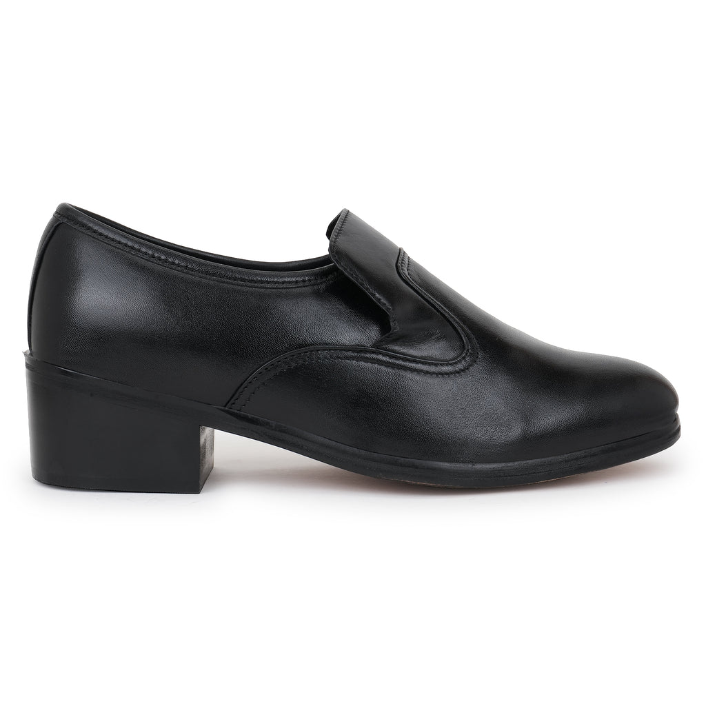 EXECUTIVE CUBAN HEEL MOCCASIONS - BLACK