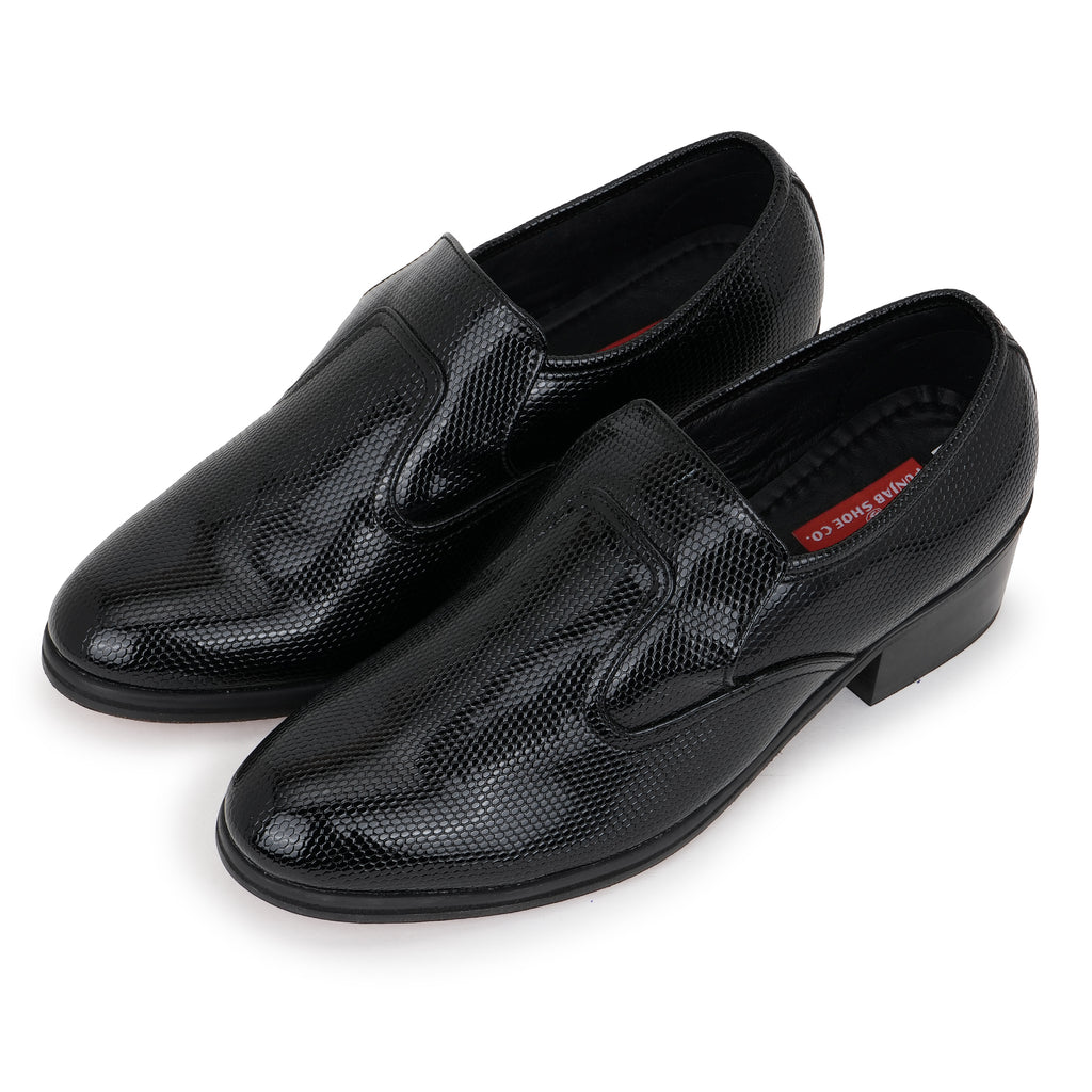 LUSTROUS CUBAN HEEL MOCCASIONS - BLACK