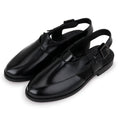 LEATHER SOLE PESHAWRI BELT SANDALS - BLACK