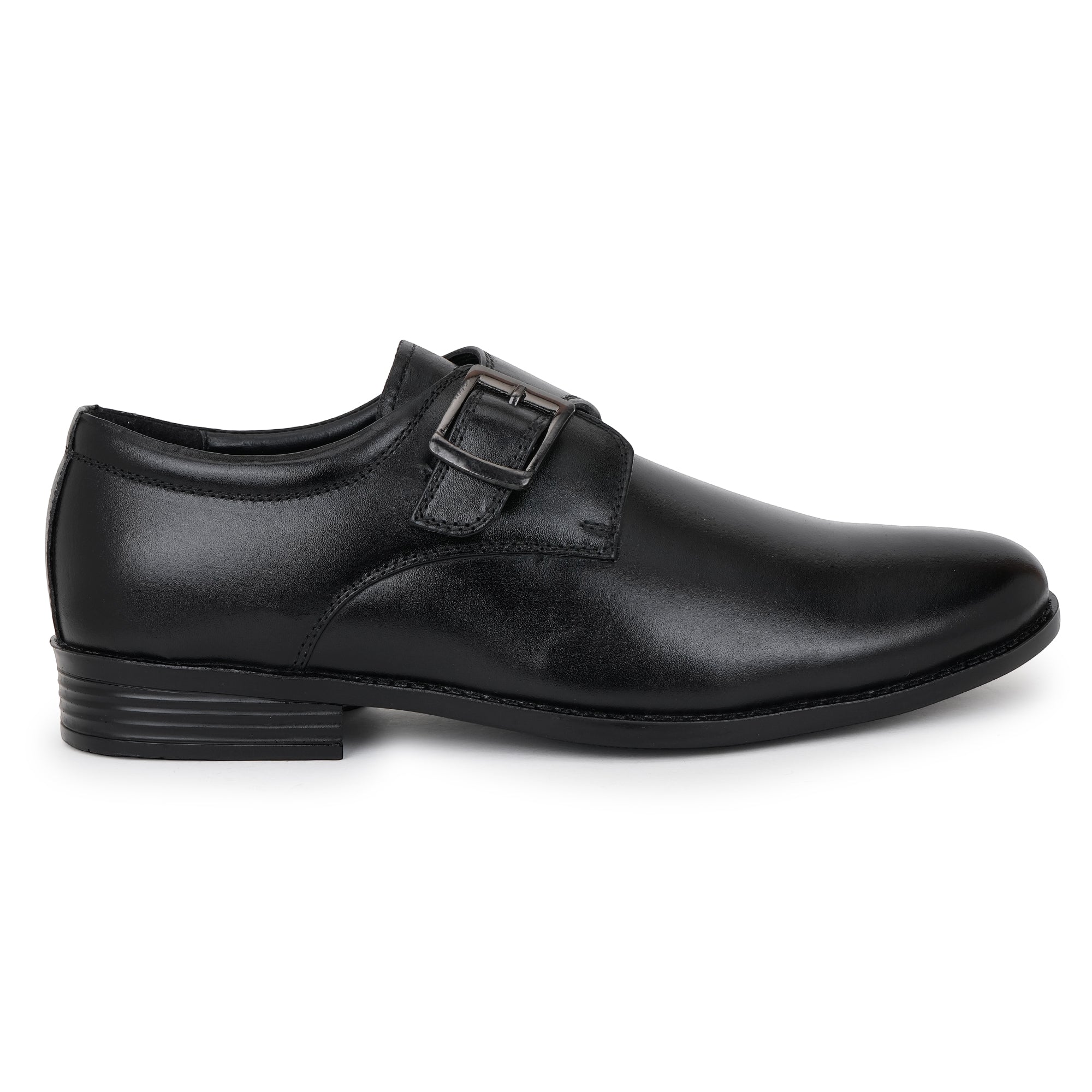 CLASSIC LEATHER SINGLE MONK STRAP - BLACK