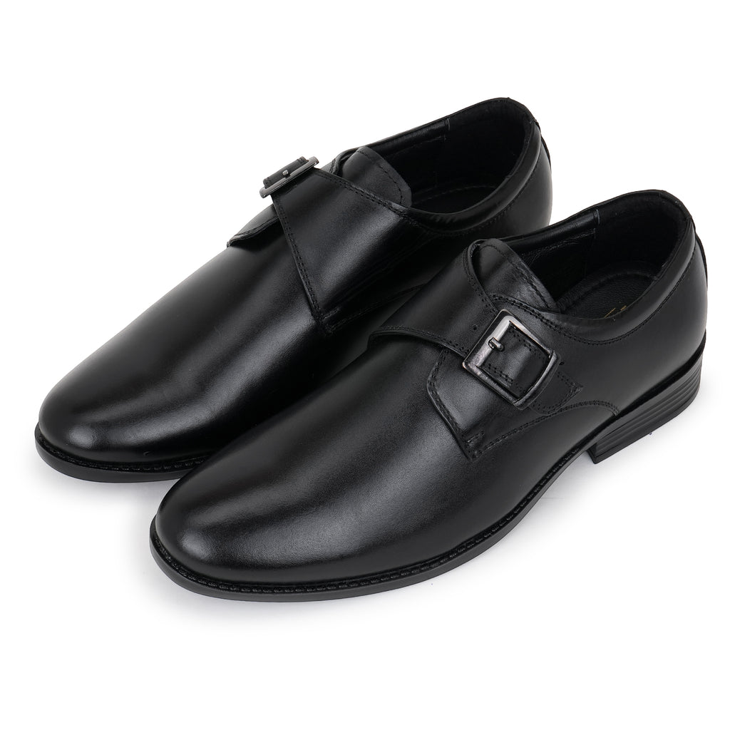 CLASSIC LEATHER SINGLE MONK STRAP - BLACK