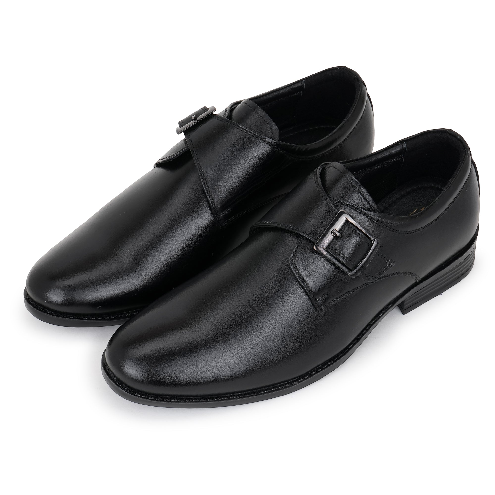 CLASSIC LEATHER SINGLE MONK STRAP - BLACK