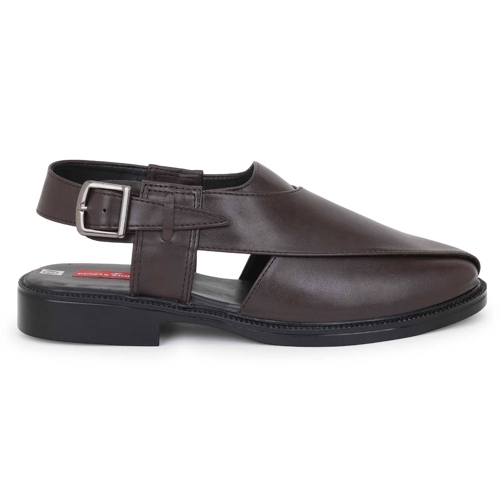 NON LEATHER PESHAWARI BELT SANDALS - BROWN
