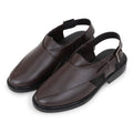 NON LEATHER PESHAWARI BELT SANDALS - BROWN