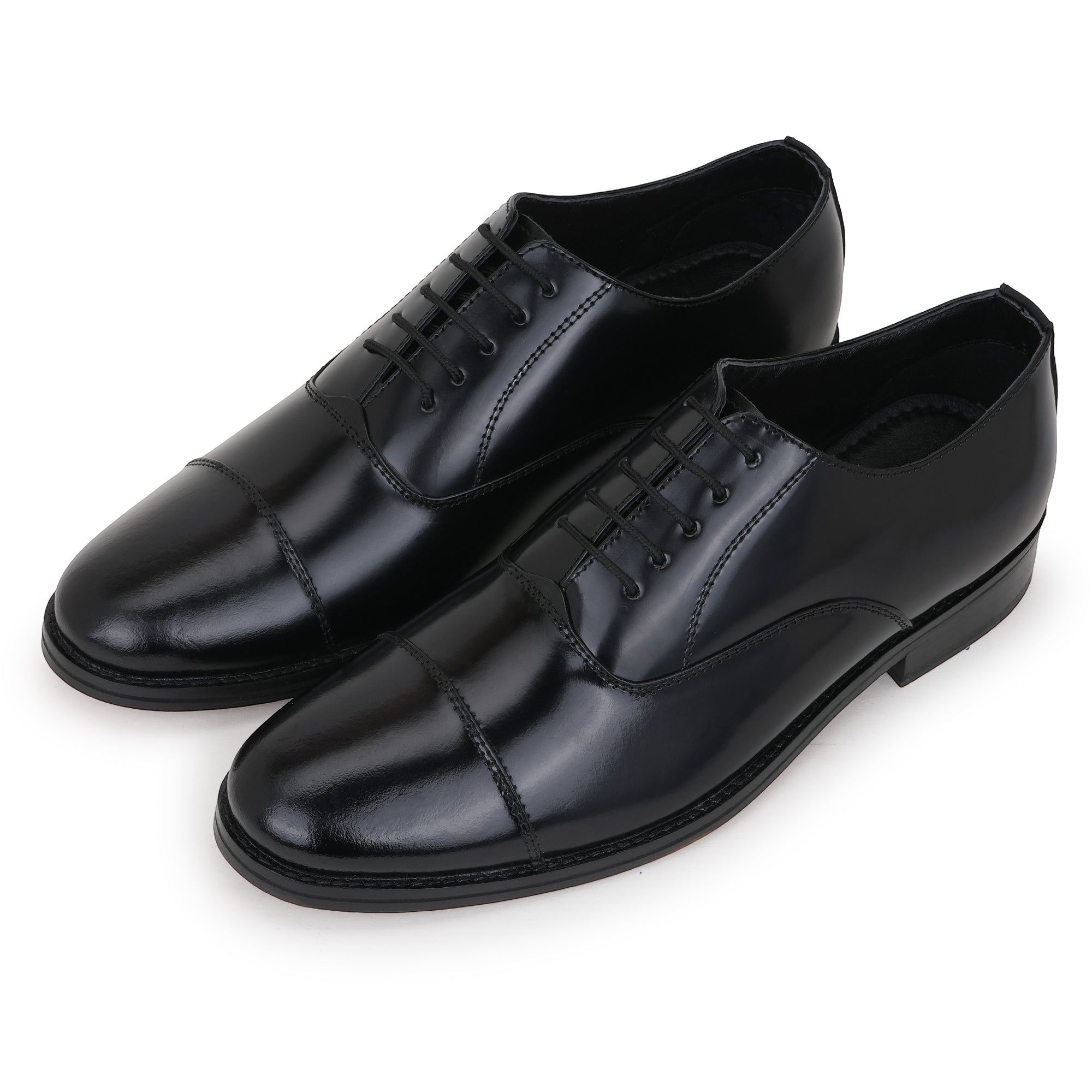 LEATHER SOLE OXFORDS - BLACK
