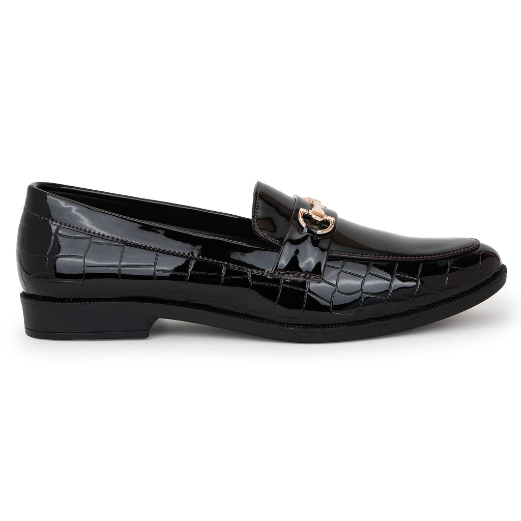 REGAL CROCO TEXTURED BIT LOAFERS - CHERRY