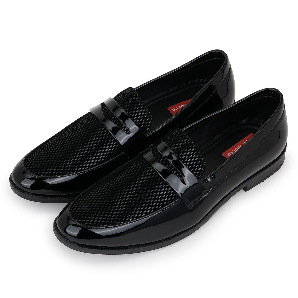 MIDNIGHT LUXE TEXTURED MOCCASIONS - BLACK