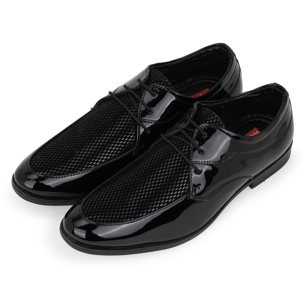 MIDNIGHT LUXE TEXTURED DERBY - BLACK