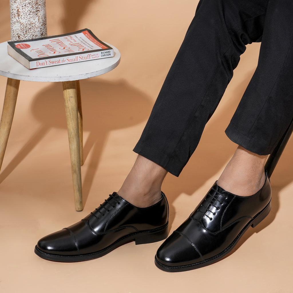 LEATHER SOLE OXFORDS - BLACK
