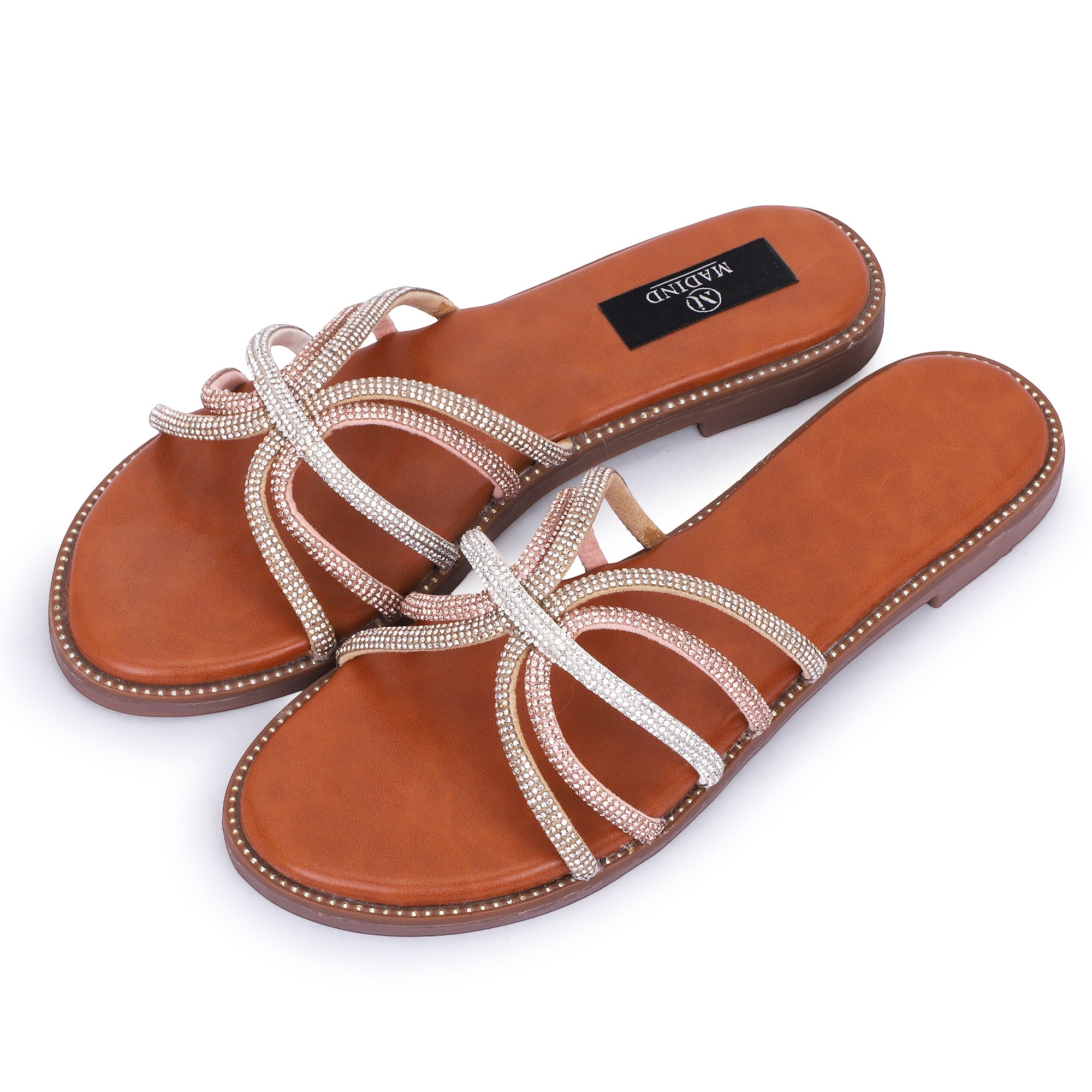 ELEGANT BRAIDED SLIP-ON FLATS - GOLD