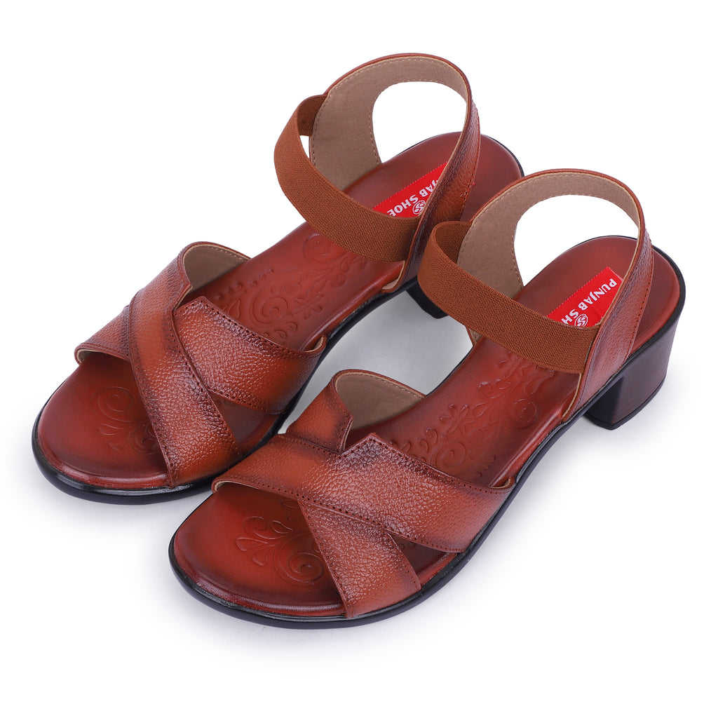 URBAN GRACE COMFORT HEEL SANDALS - TAN