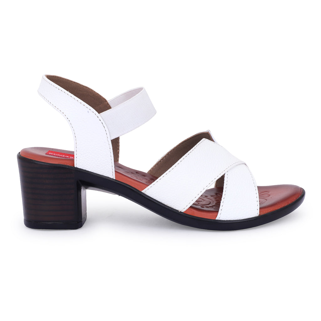 URBAN GRACE COMFORT HEEL SANDALS - WHITE