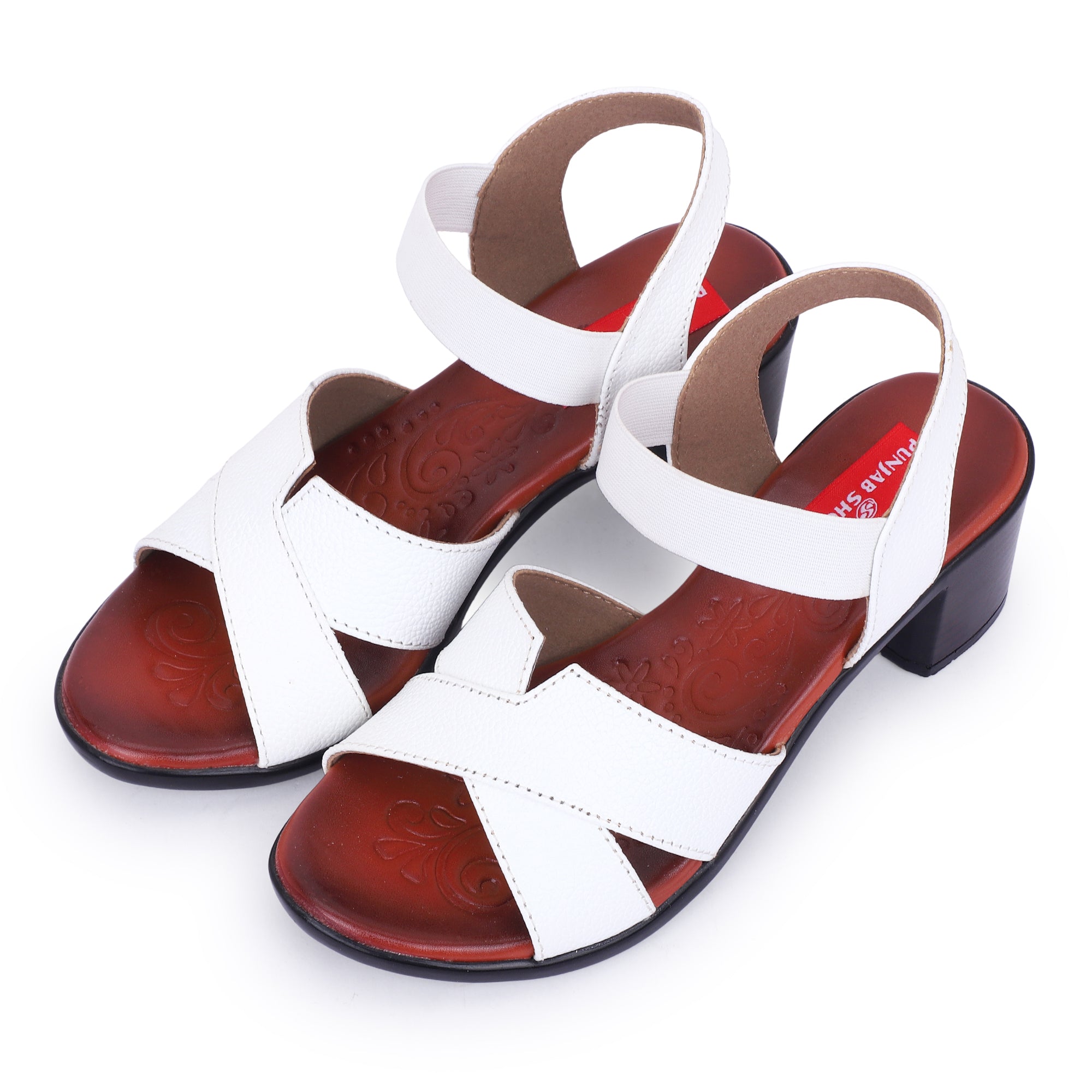 URBAN GRACE COMFORT HEEL SANDALS - WHITE