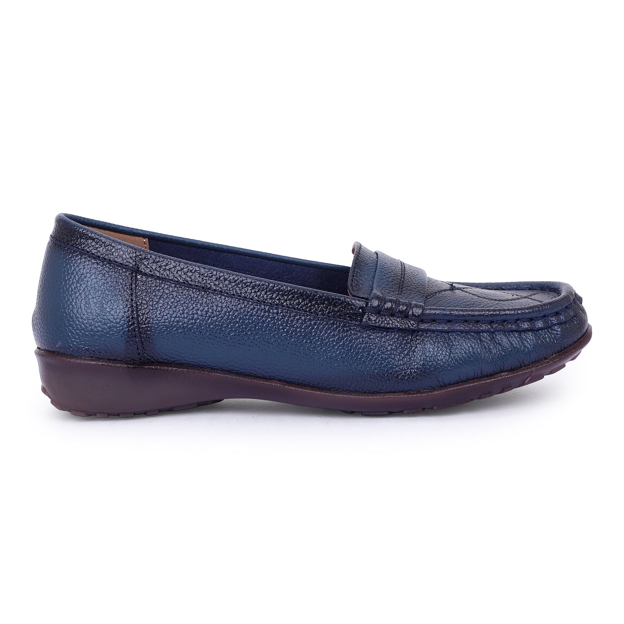 CRIMSON MILLED LEATHER LOAFERS - NAVY