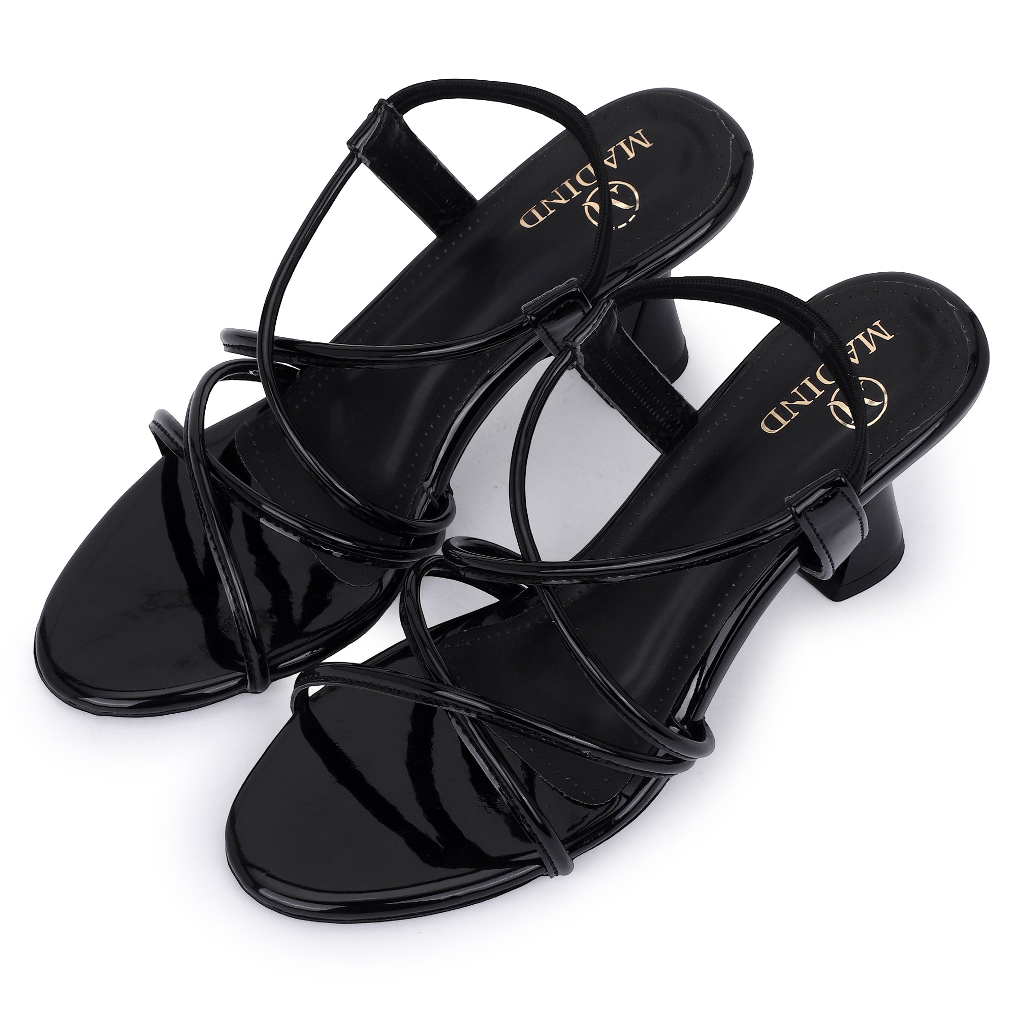 ELEGANCE STRAPPY HEELS - BLACK