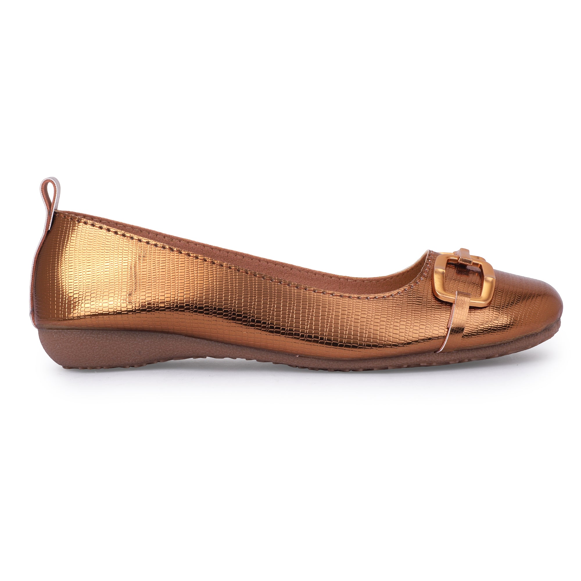 TIMELESS CHIC METAL BIT BALLERINAS - COPPER
