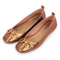 TIMELESS CHIC METAL BIT BALLERINAS - COPPER