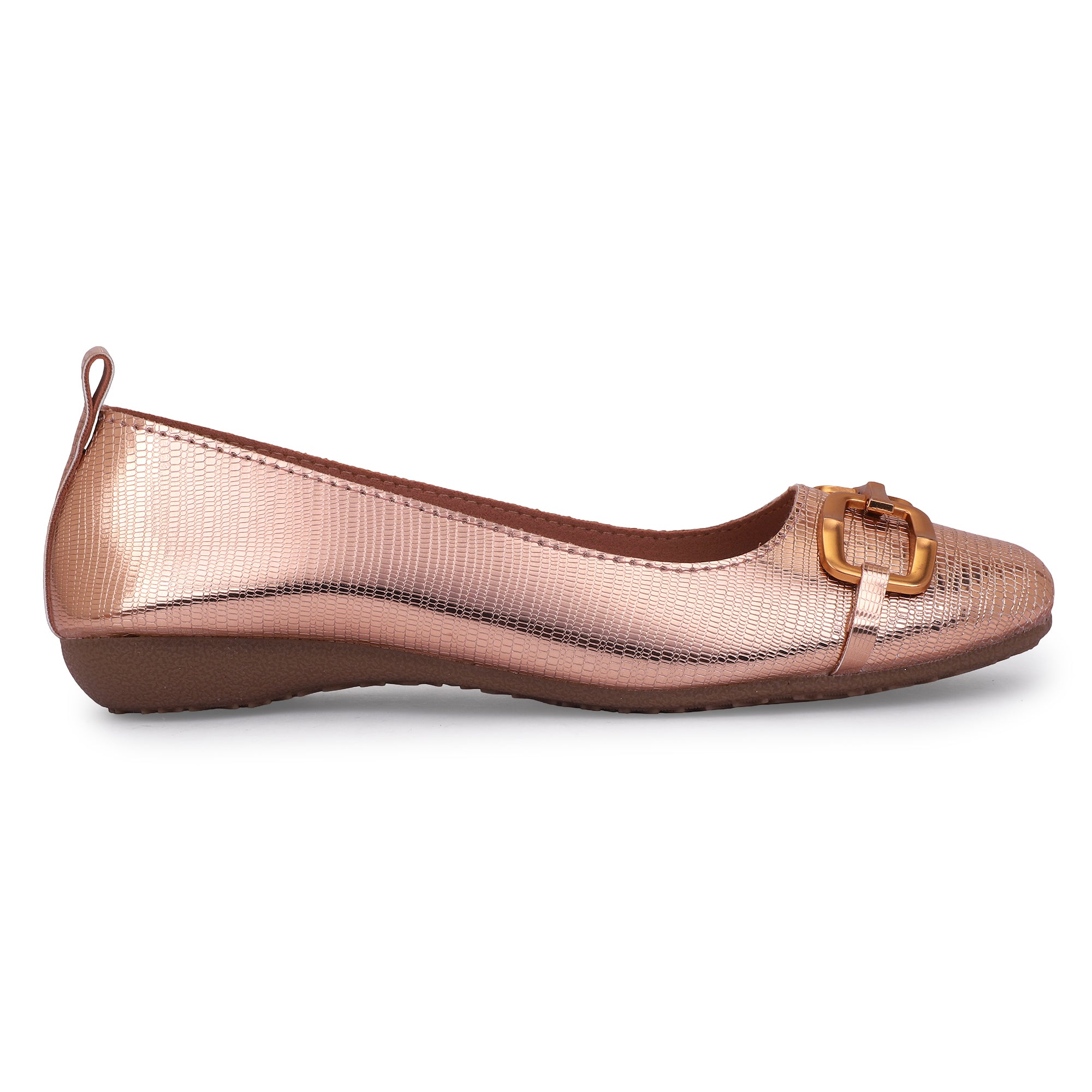 TIMELESS CHIC METAL BIT BALLERINAS - ROSE GOLD