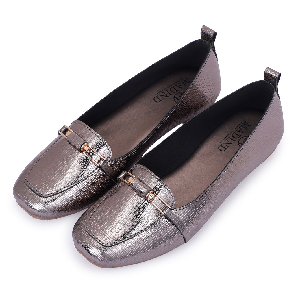 MODERN LUXE BIT LOAFERS - METALLIC GREY