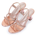 GLAM SPIRAL STRAP DRESS SANDALS - ROSE GOLD
