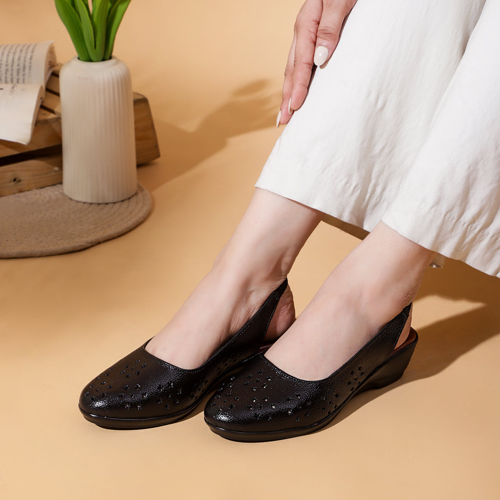 ELEGANT NOIR LEATHER SANDALS - BLACK